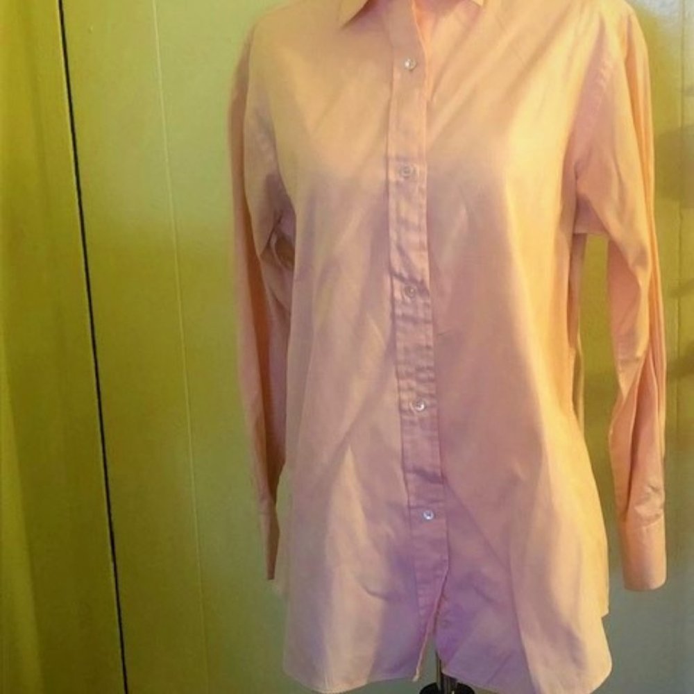 Vintage Nordstrom Women's Pink Button-Down Shirt